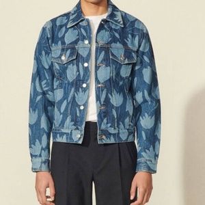 Sandro Blue Tulip-print Denim Jacket